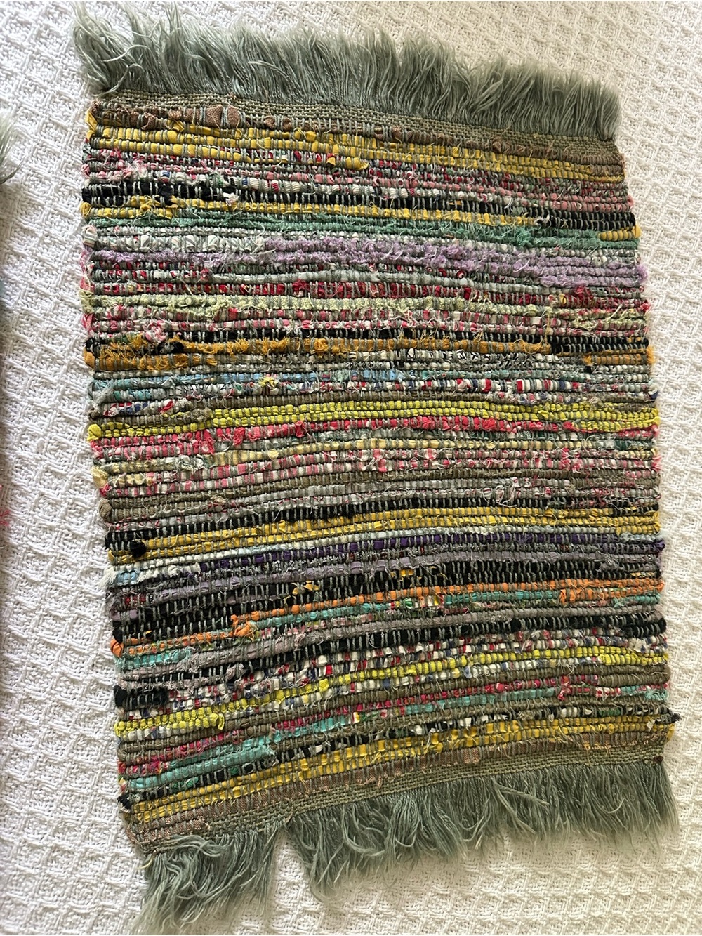 Vintage Handwoven Rag Rug Placemats - Picture 2 of 3
